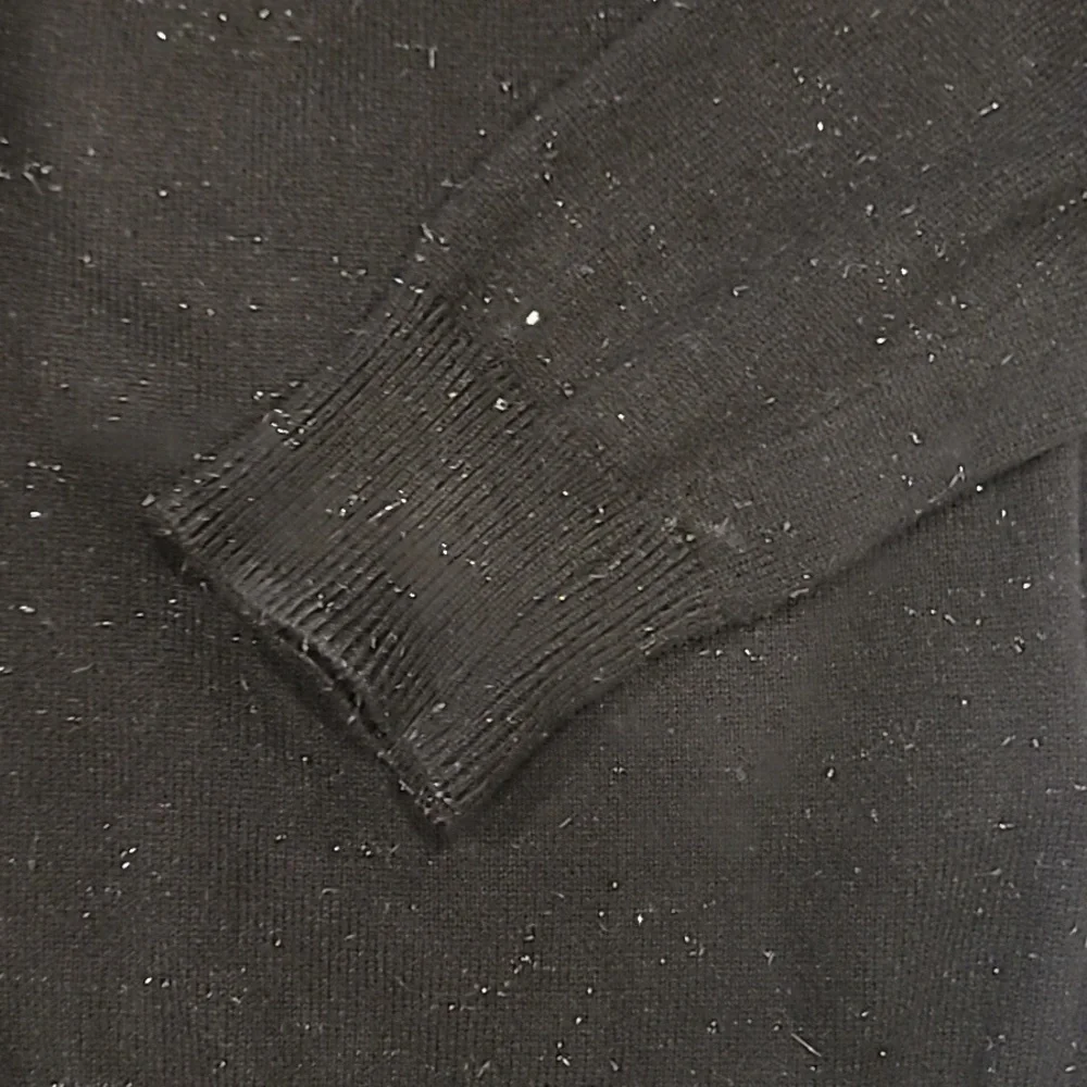 Nicole Miller Silver Sparkle Knit Collarless Cardigan Black Silver Small - Picture 8 of 13